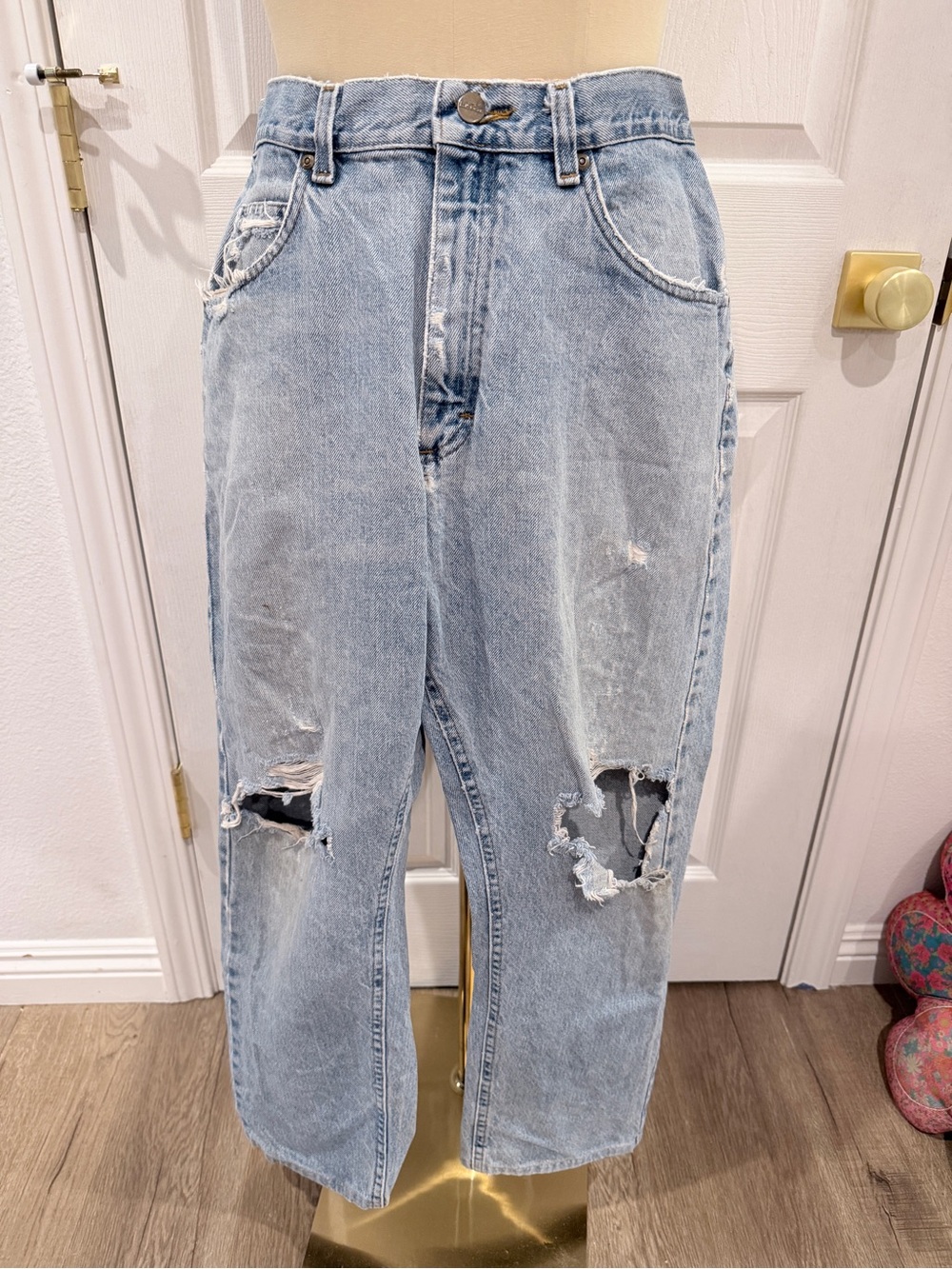 L.L. Bean Double L Classic Fit Distressed Blue Denim Jeans